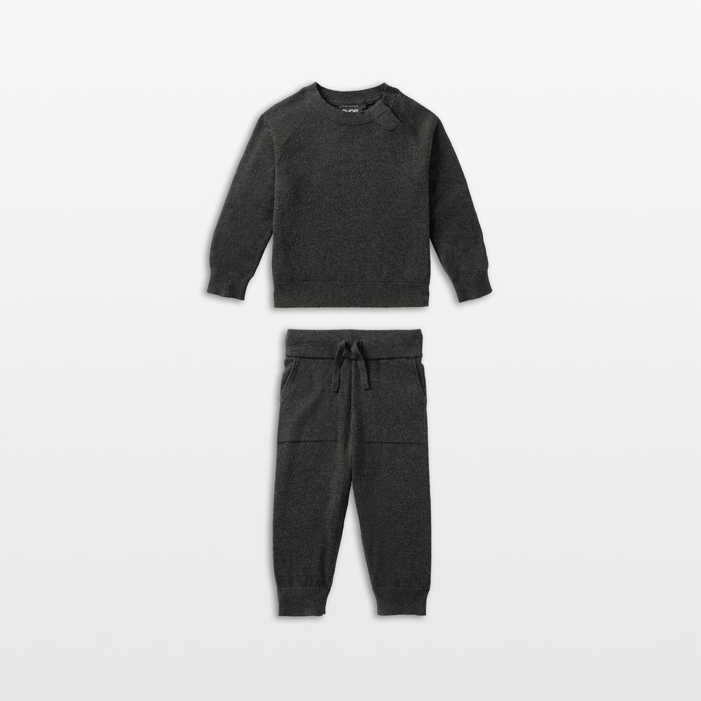 Nuna Shadow Black Cotton Toddler Two Piece Sweater Set