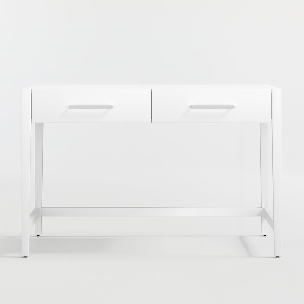 Ever Simple 47" White Wood Wide 2-Drawer Kids Desk