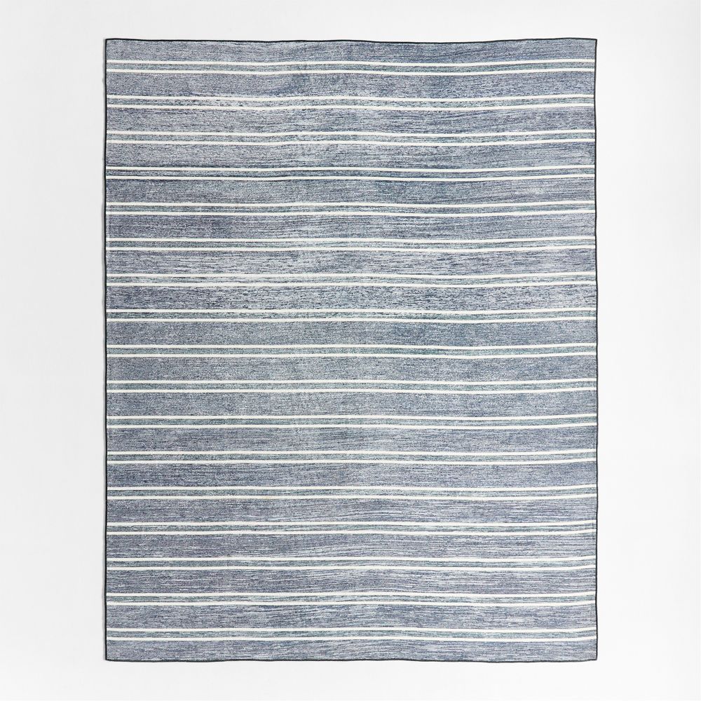 Brady Navy Blue Washable Area Rug