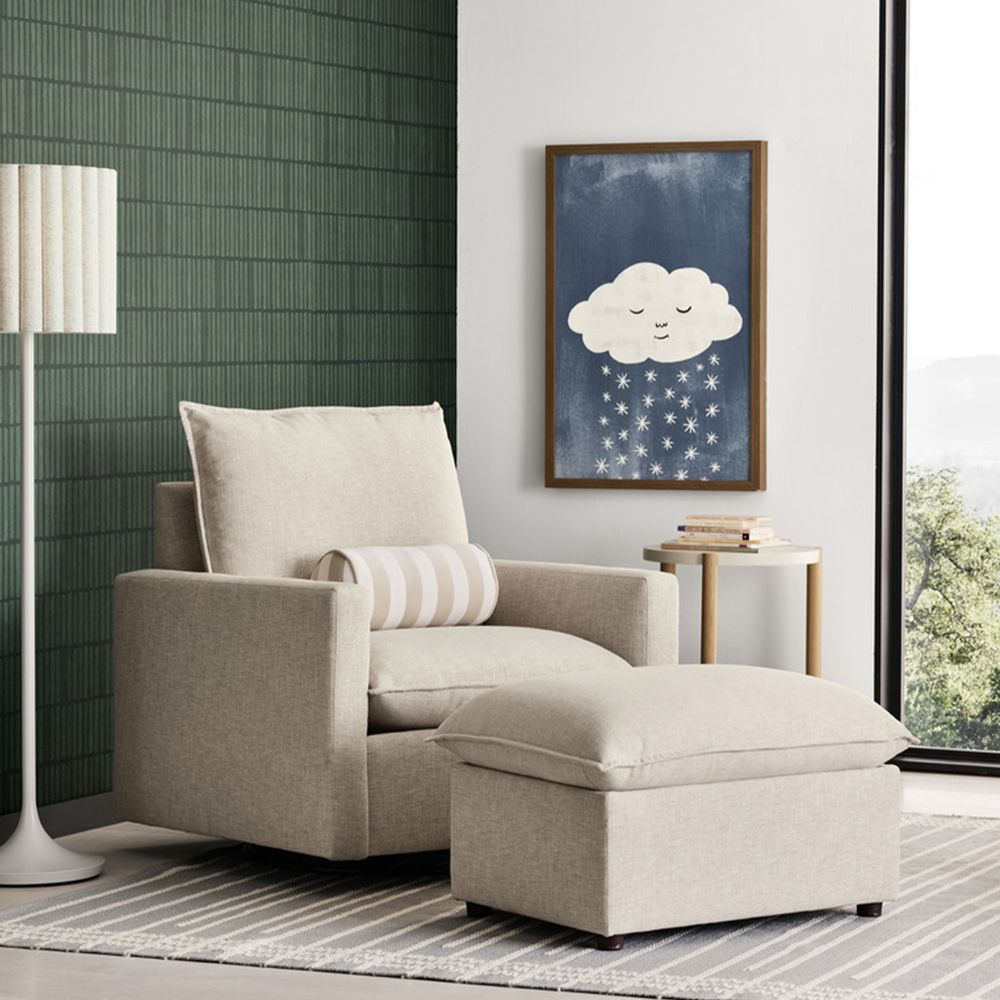 Harbour Natural Flange Nursery Swivel Glider Chair