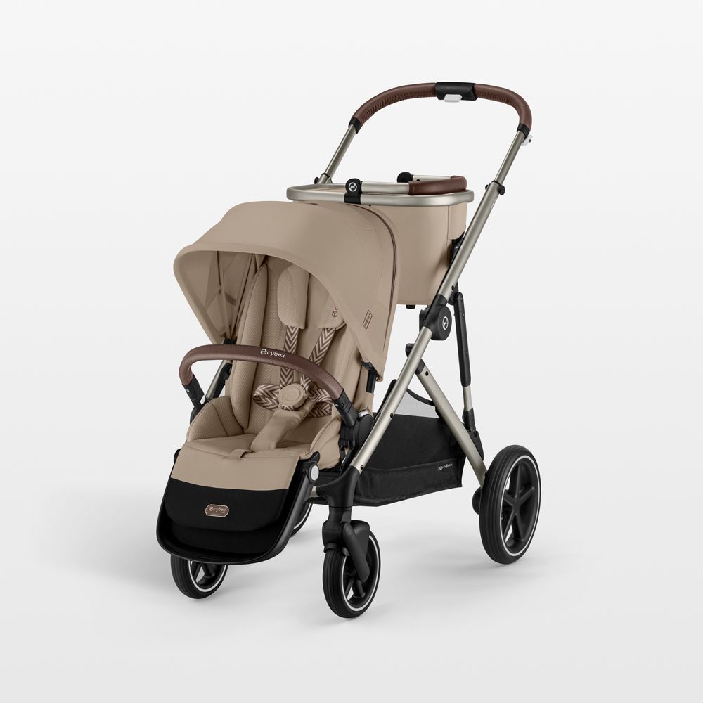 CYBEX Gazelle S Almond Beige Modular Baby Stroller with Taupe Frame