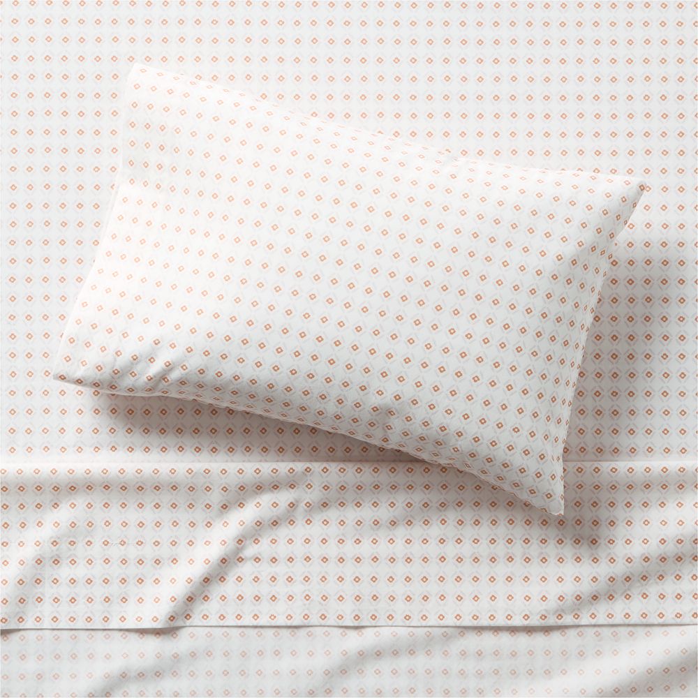Cozy Cloud Geo Giggles Pink Block Print Organic Cotton Toddler Sheet Set