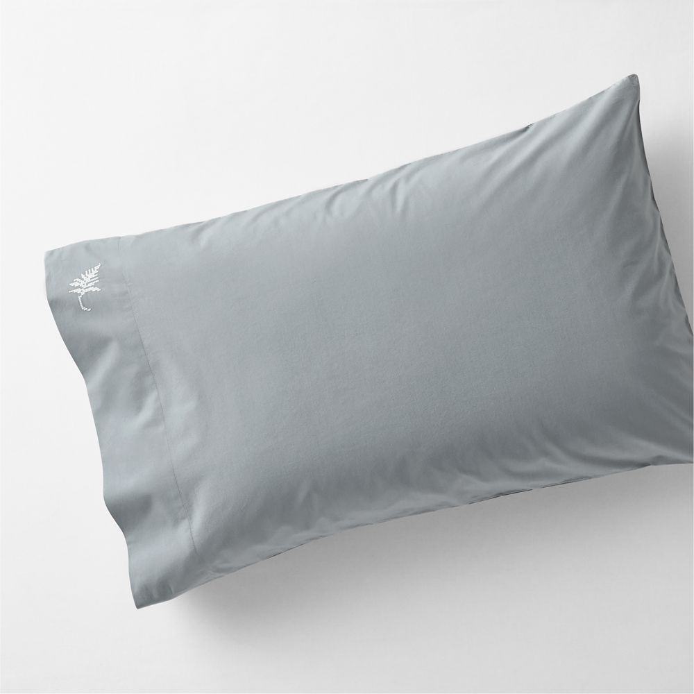 Lake House Cozy Cloud Smoke Blue Organic Cotton Kid Pillowcase By Sharland England