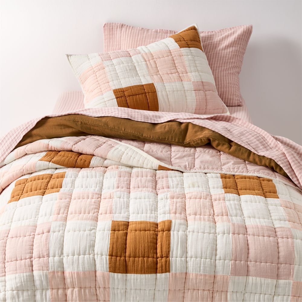 Supersoft Warm Toned Upcycled Organic Cotton Gauze Kids Quilt