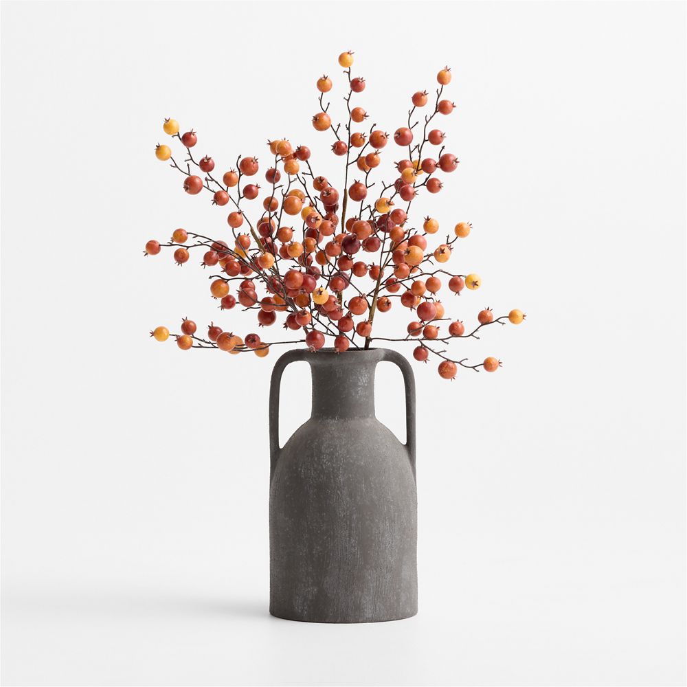 Faux Orange Crab Apple Stem 32"