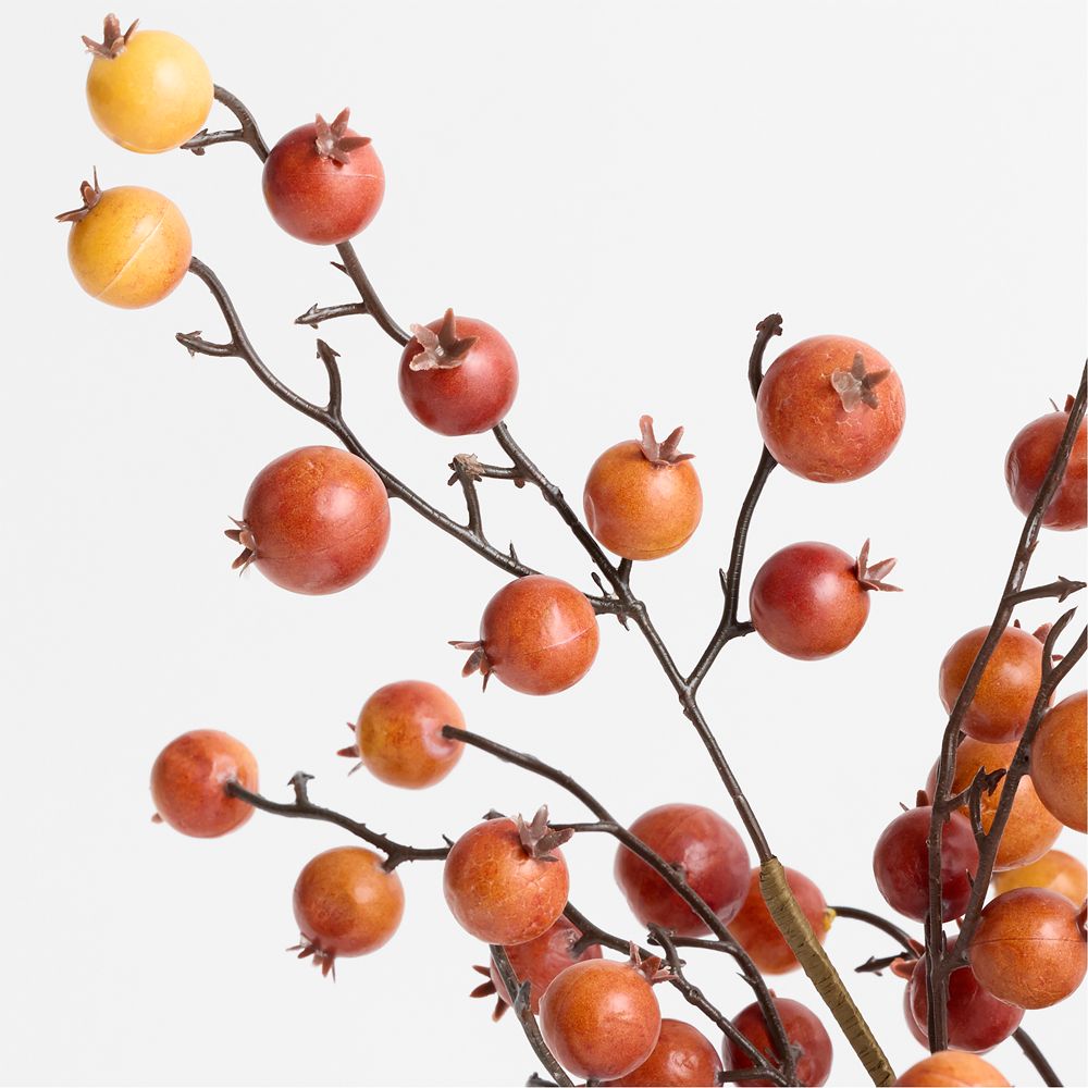 Alternative view of Faux Orange Crab Apple Stem 32"