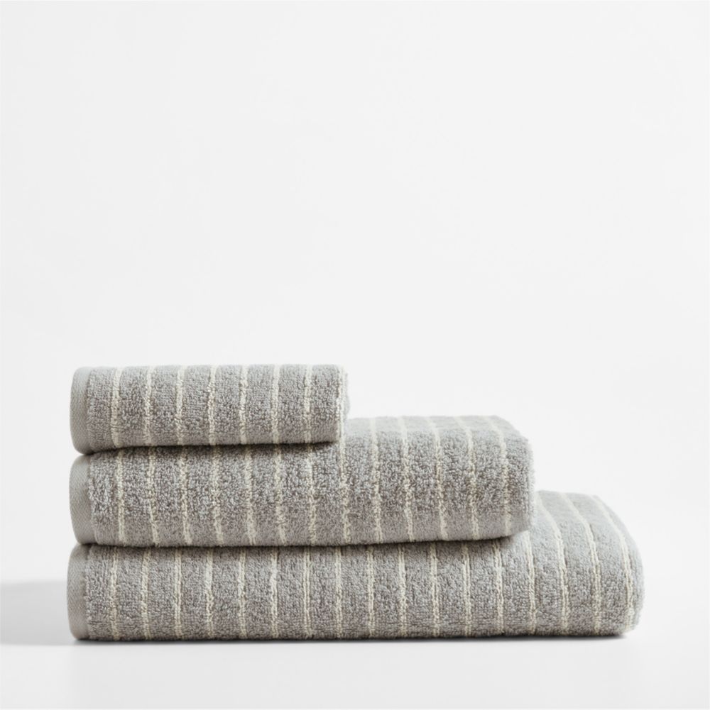 Turkish Organic Cotton Breton Stripe Mist Blue Kids Set of 3 Towels
