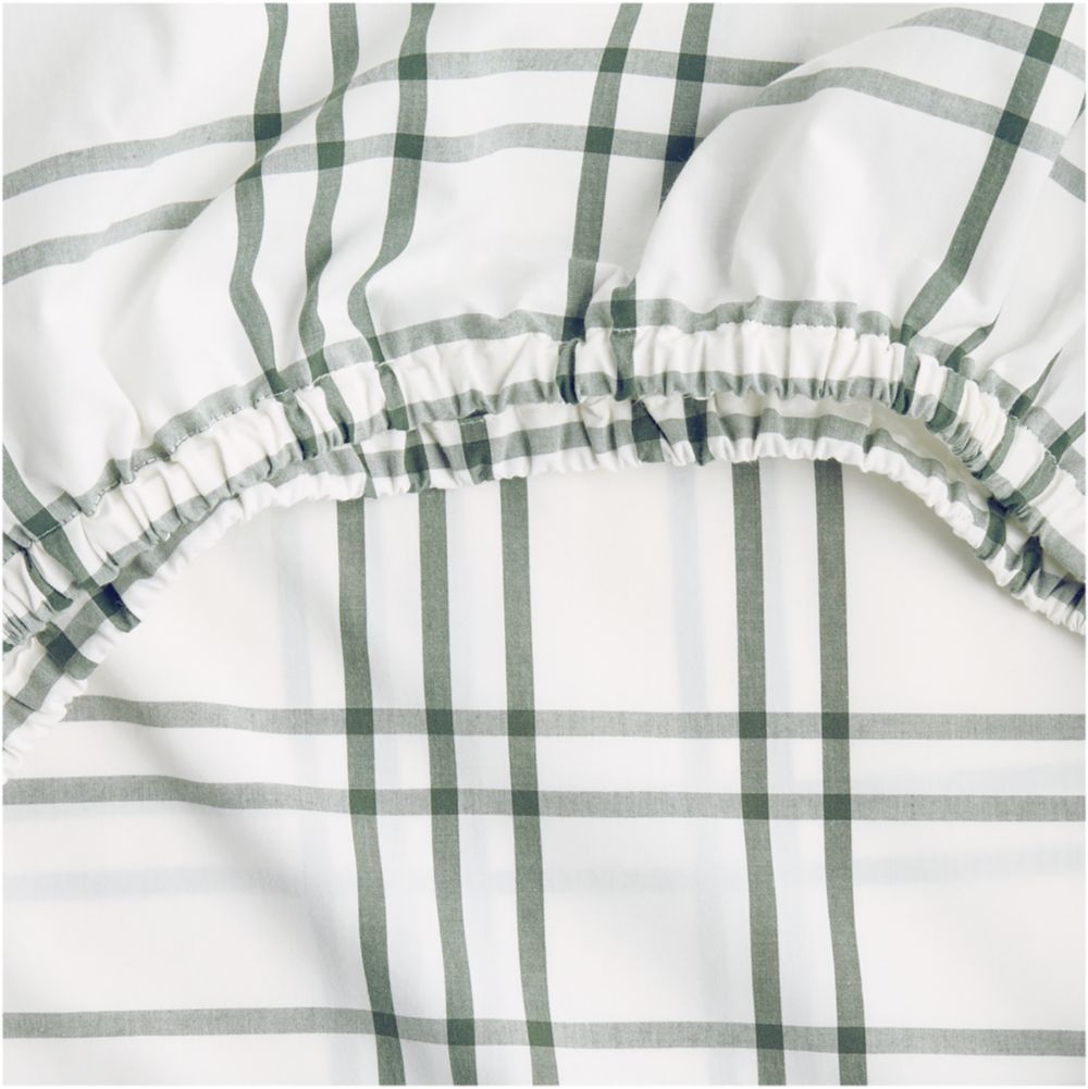 Stax Pine Green 100% Organic Cotton Baby Crib Fitted Sheet