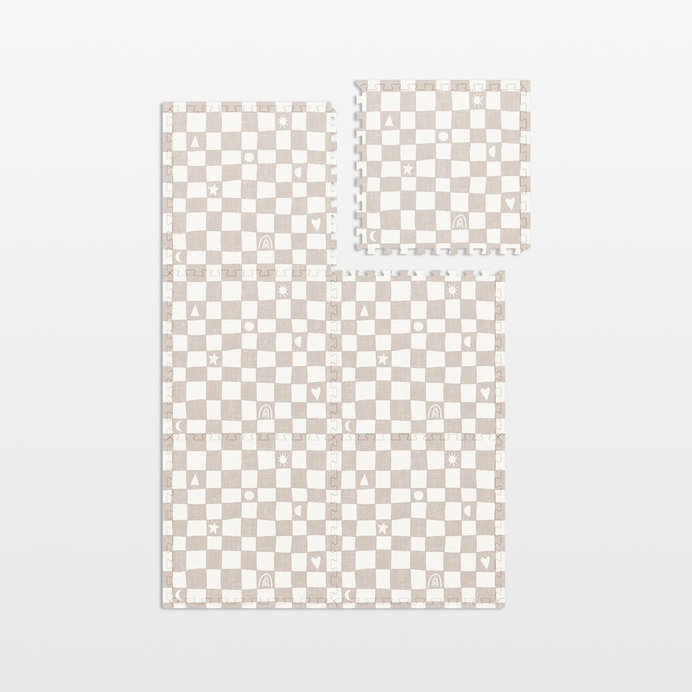 Lalo Oatmeal White Checkered Baby Play Mat