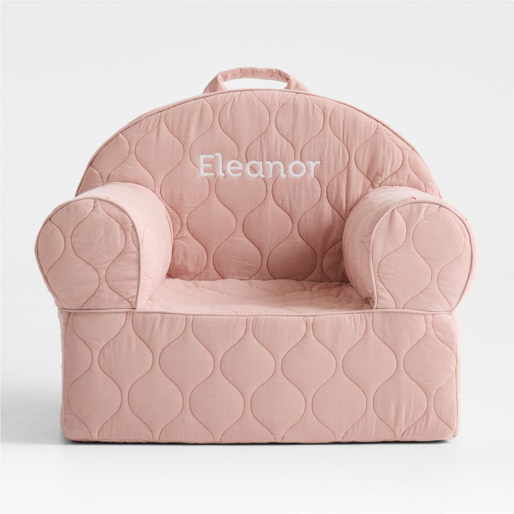 Large Rosy Lilac Organic Cotton Quilted Corduroy Kids Lounge Nod Chair