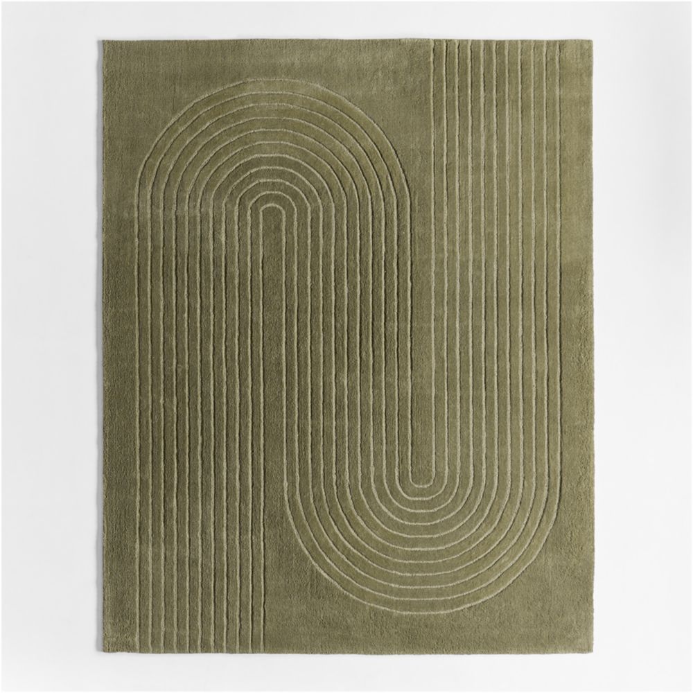 Geo Carved Verte Green Kids Performance Area Rug