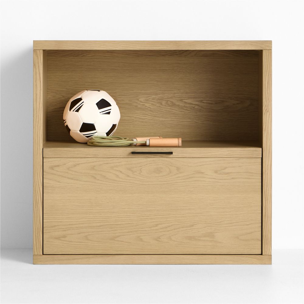 Oliver 32" Modular Natural Oak Wood Kids Bookcase with Drawer