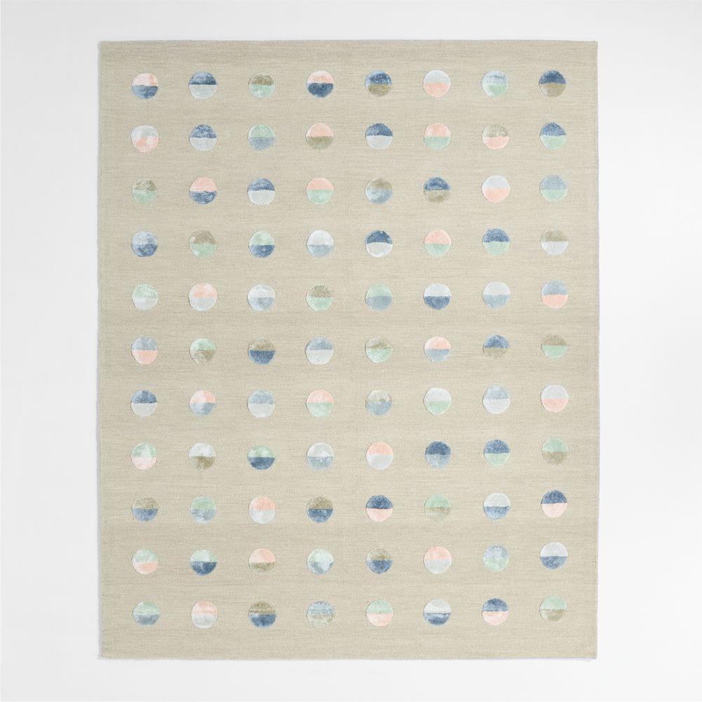 Multi Dot Cool Colorway Wool and Viscose Kids Area Rug