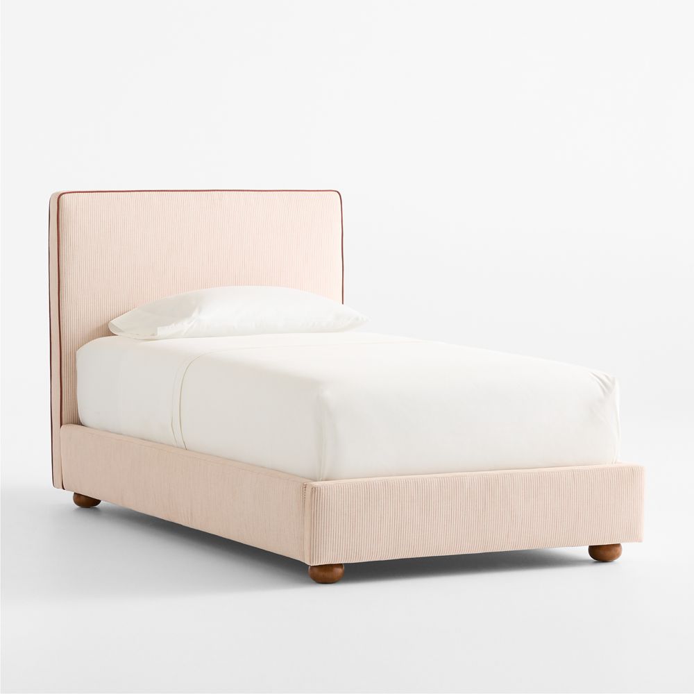 Petit Matelot Rust Red Striped Upholstered Kids Bed by Sharland England
