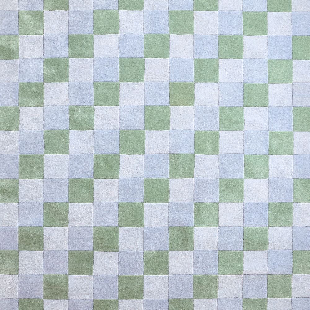 Kian Checker Pale Blue Performance Kids Rug Swatch