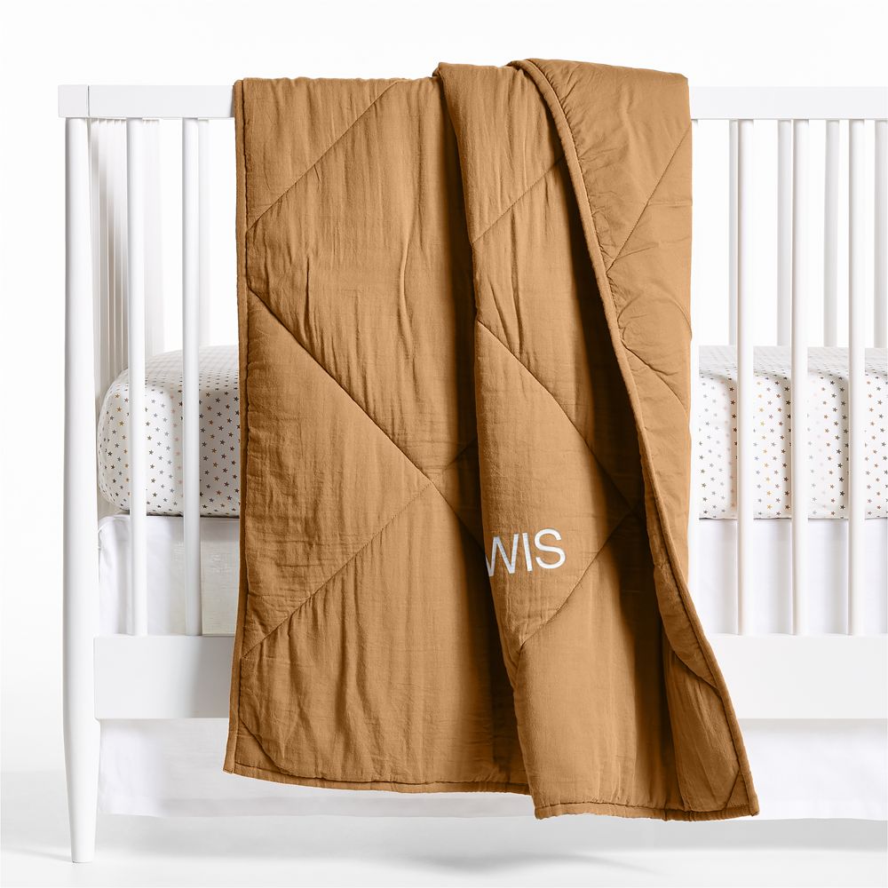 Supersoft Brulee Brown 100% Organic Cotton Baby Crib Quilt