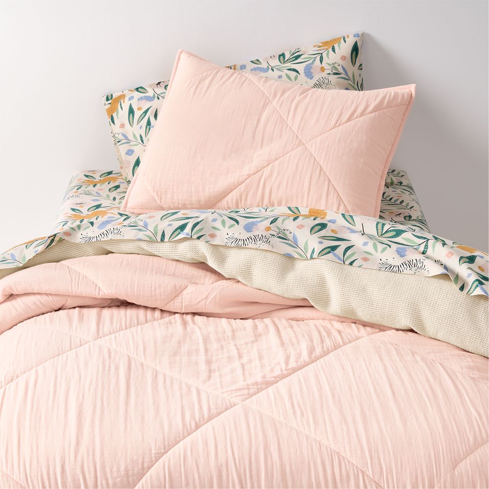 Supersoft Pale Pink Organic Cotton Gauze Kids Quilt