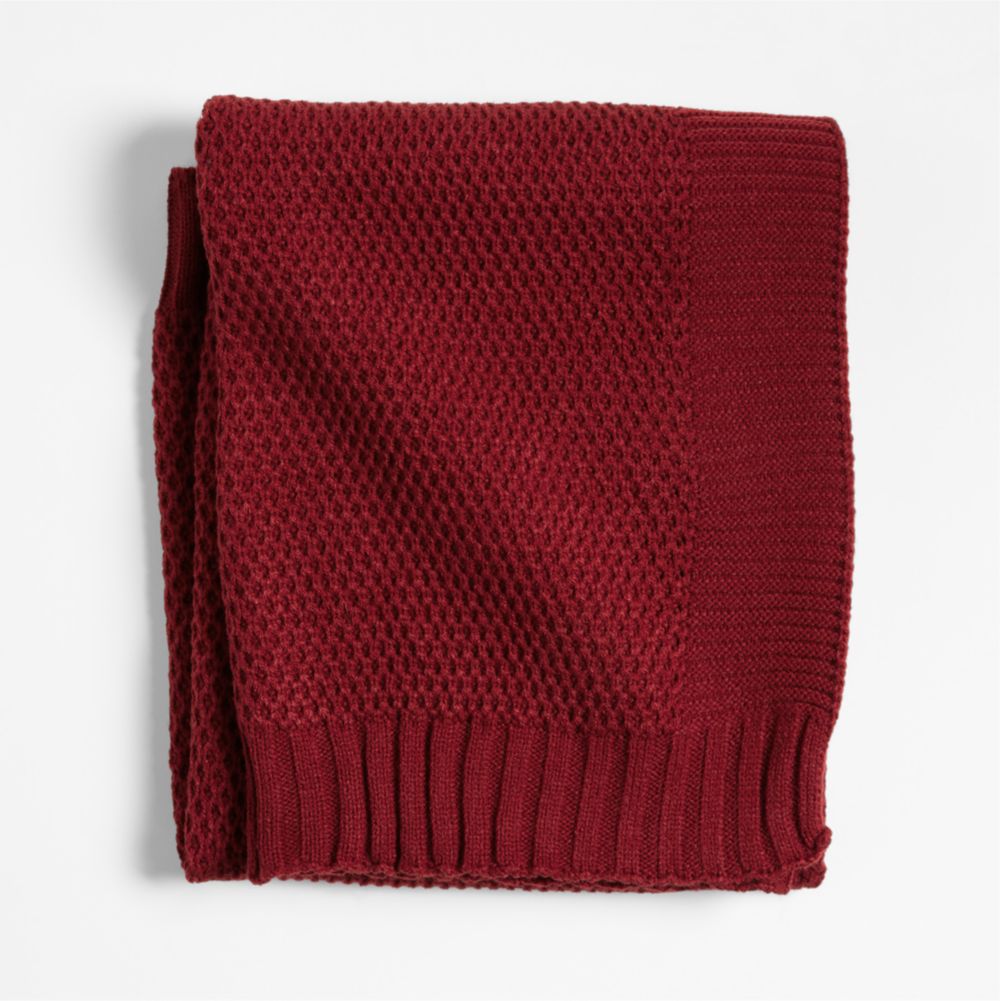 Bubble Knit Luminous Red Recycled Baby Stroller Blanket