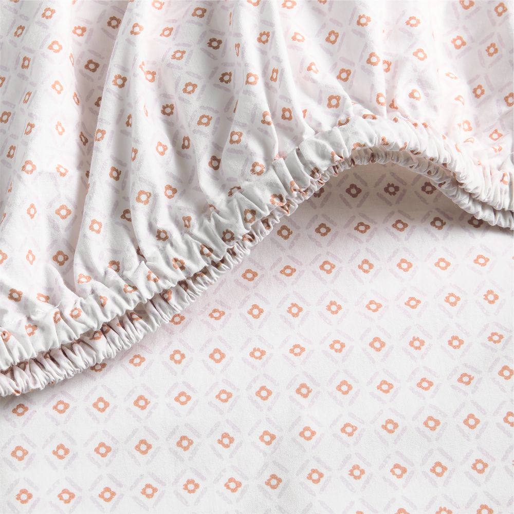Cozy Cloud Geo Giggles Block Print 100% Organic Cotton Baby Crib Fitted Sheet