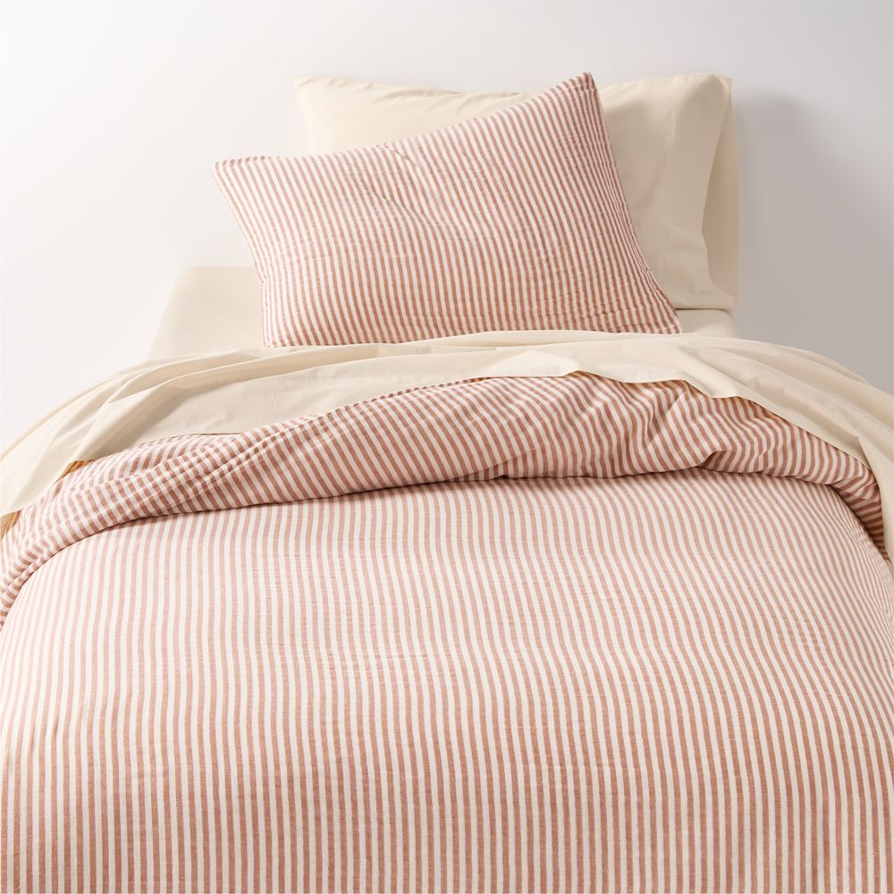 Supersoft Brulee Brown Striped Organic Cotton Gauze Kids Duvet