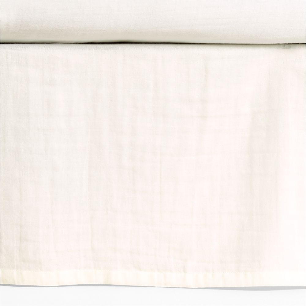 Supersoft Pampas Ivory Organic Cotton Gauze Baby Crib Skirt