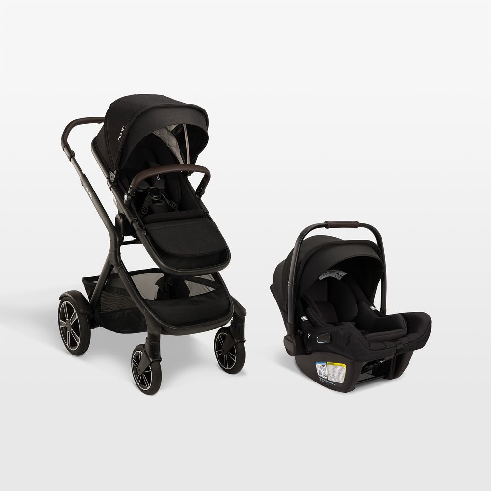 Nuna PIPA aire rx Caviar Reclining Baby Car Seat + DEMI next Stroller Travel System
