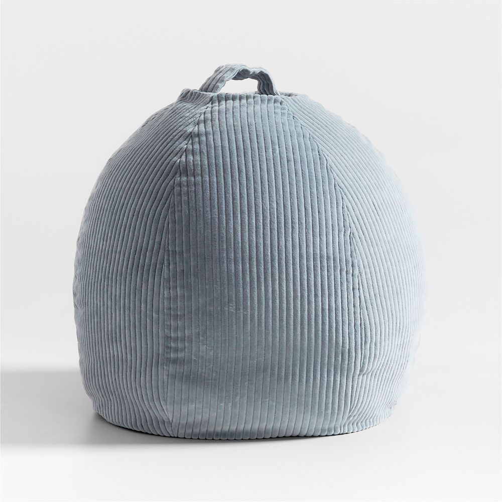 Bay Blue Small 30" Organic Cotton Corduroy Kids Lounge Bean Bag Chair