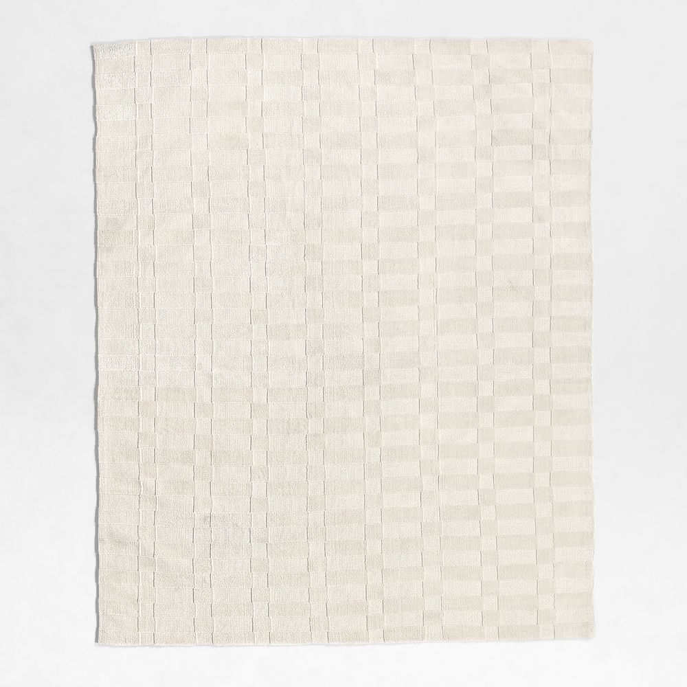 Geo Checker Ivory Performance Kids Area Rug