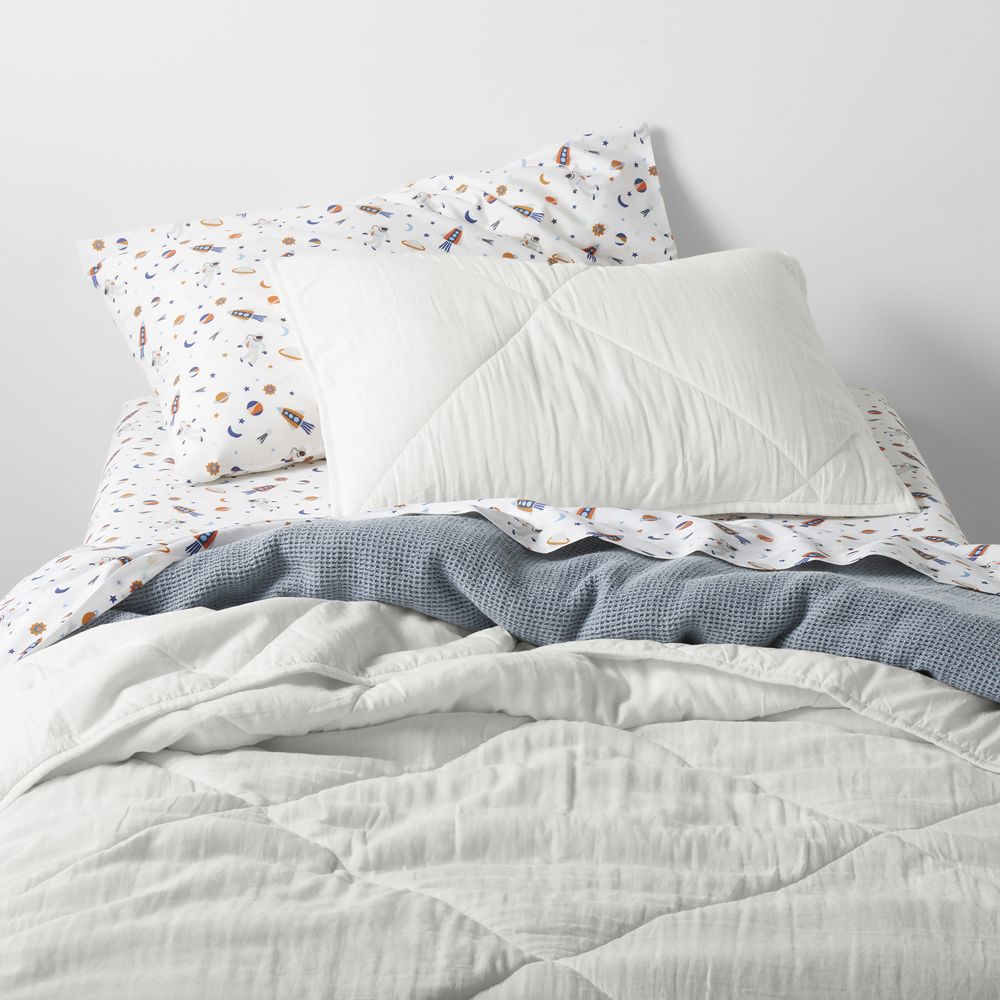 Supersoft Pampas Ivory Organic Cotton Gauze Kids Quilt