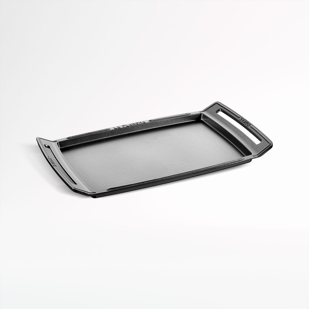 Staub Matte Black Cast Iron Double Burner Griddle