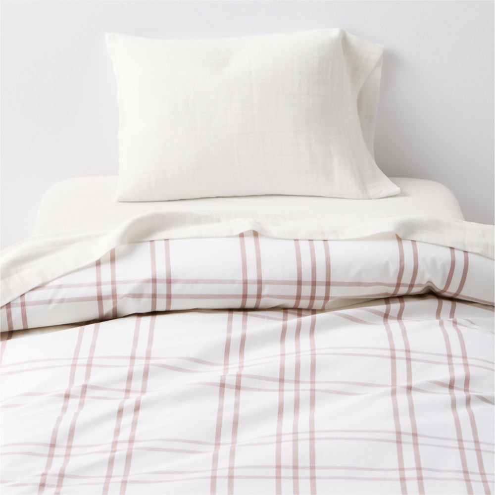 Stax Violet Rose Yarn-Dyed Organic Cotton Toddler Duvet Cover