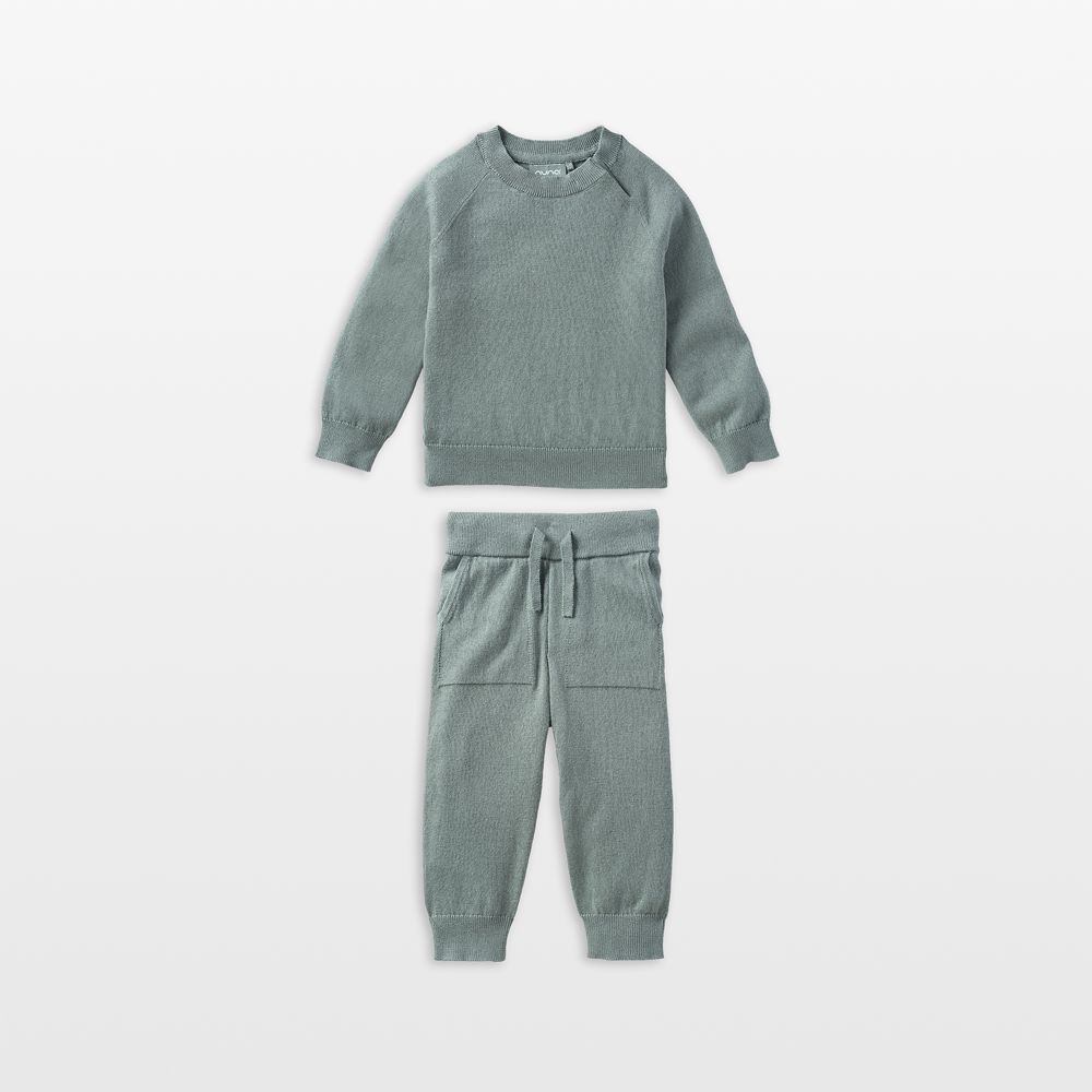 Nuna Athens Blue Cotton Baby Two Piece Sweater Set