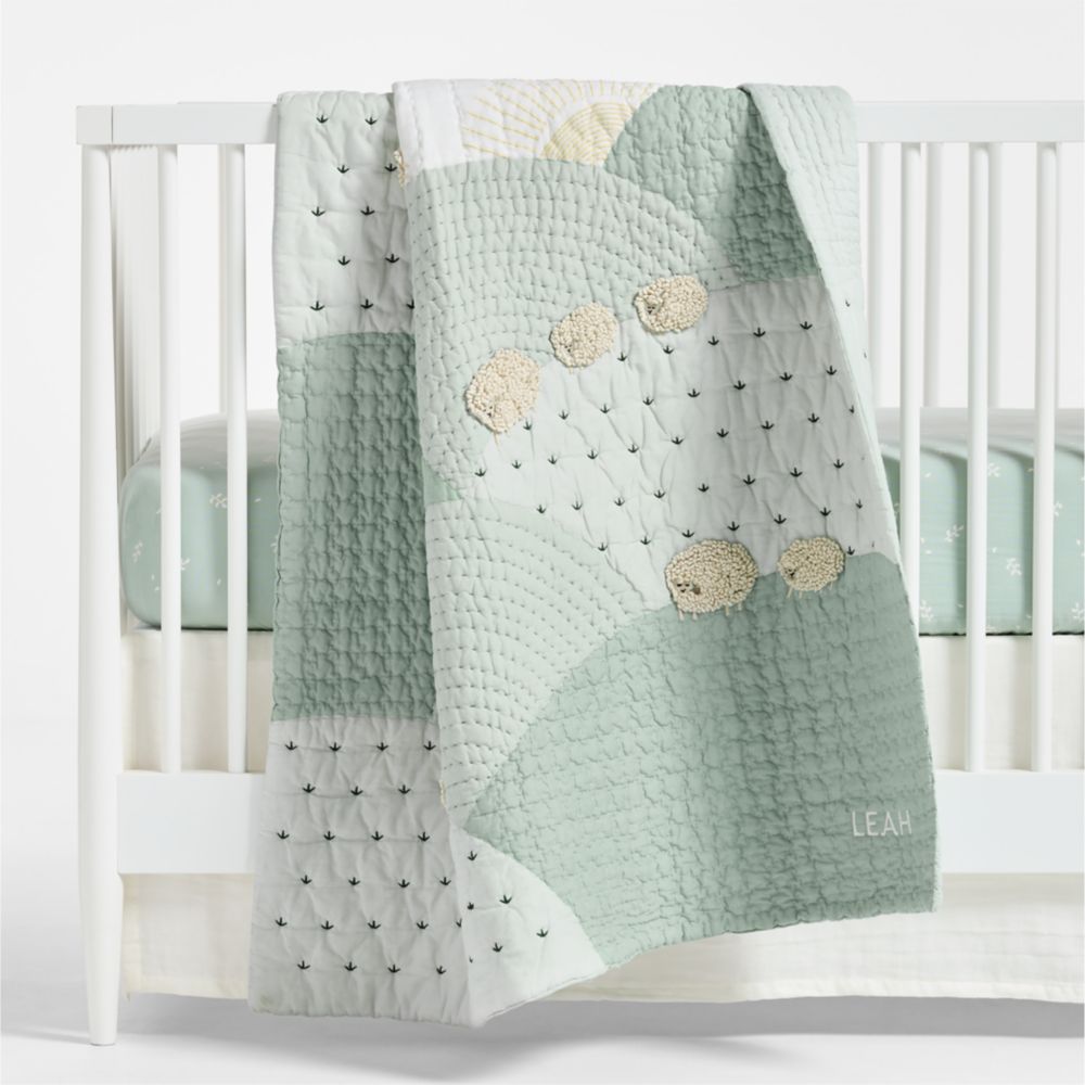 Counting Sheep 100% Organic Cotton Baby Crib Quilt