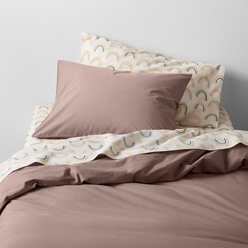 Cozy Cloud Plum Rose Washed Organic Cotton Kids Duvet Cover