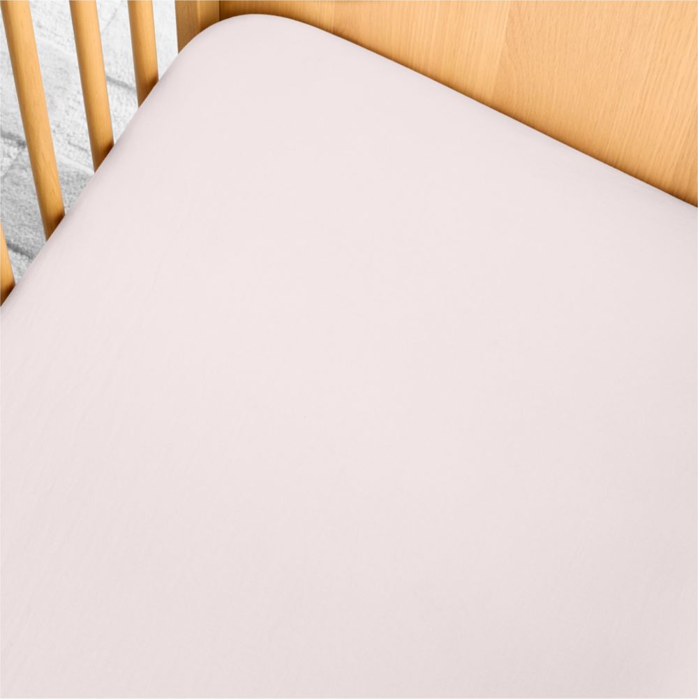Comfy Tee Whisper Solid Pink 100% Organic Cotton Jersey Baby Crib Fitted Sheet