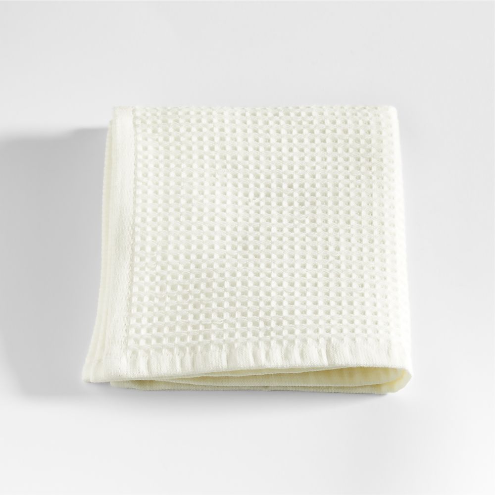 Ivory 100% Organic Cotton Waffle Washcloth