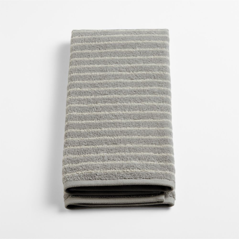 Turkish Organic Cotton Breton Stripe Mist Blue Kids Hand Towel