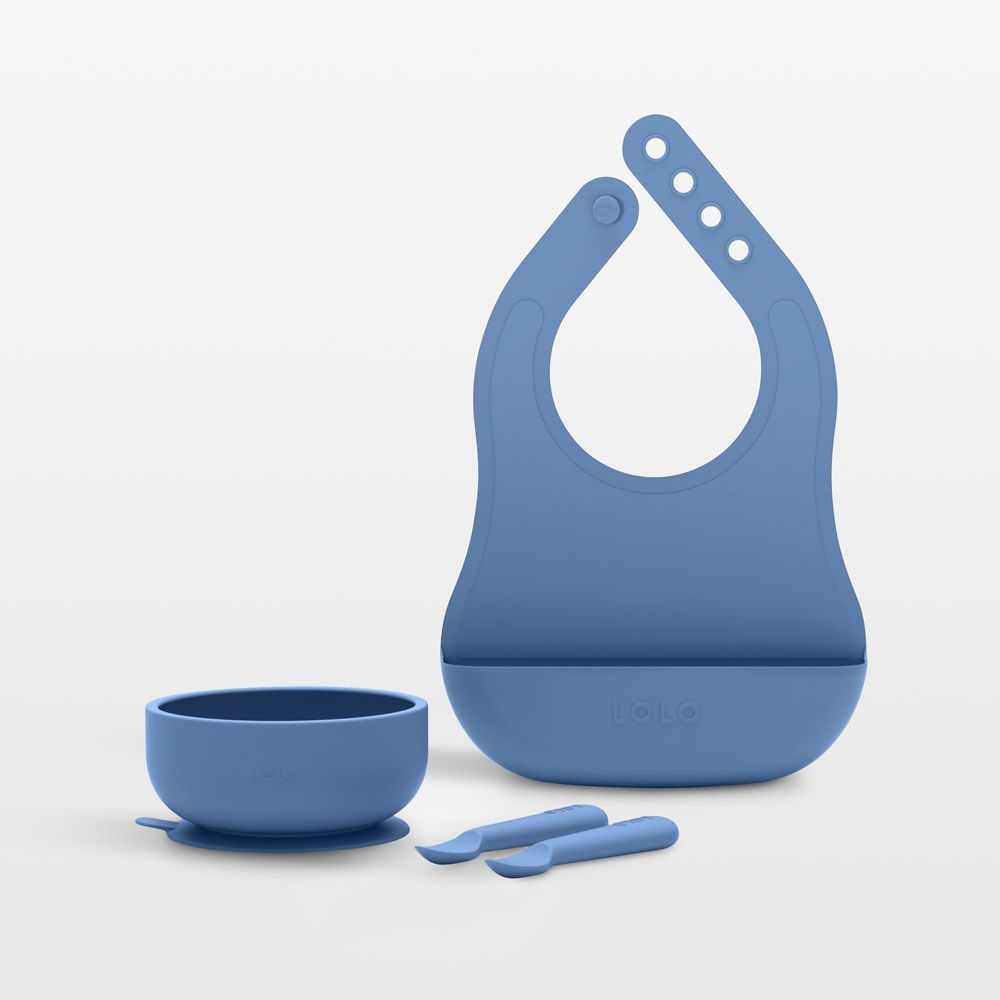 Lalo Blueberry Blue Starting Solids Baby Feeding Set