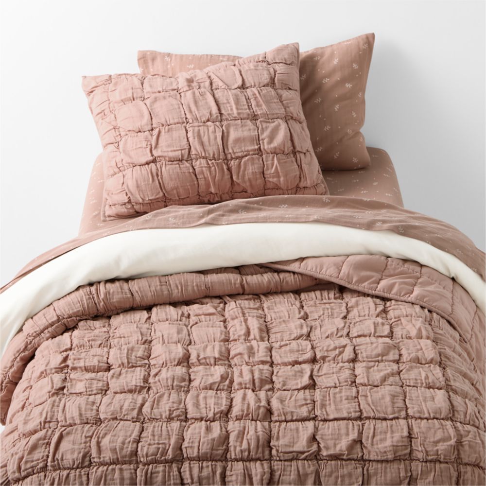 Supersoft Snuggle Puff Violet Rose Organic Cotton Gauze Kids Quilt
