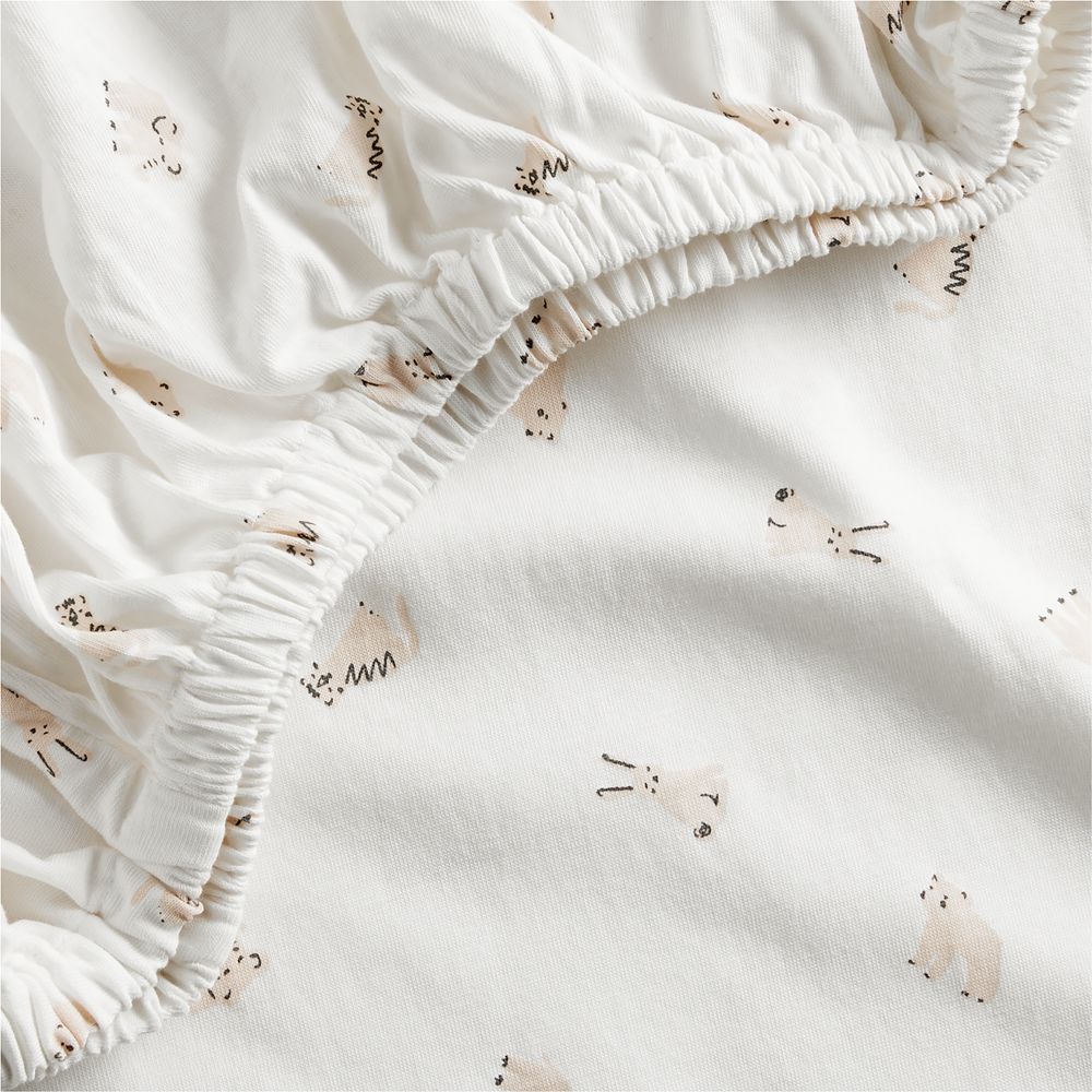 Comfy Tee Critter Cuddle Pink 100% Organic Cotton Jersey Baby Crib Fitted Sheet