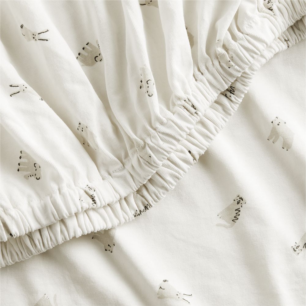Comfy Tee Critter Cuddle Natural 100% Organic Cotton Jersey Baby Crib Fitted Sheet