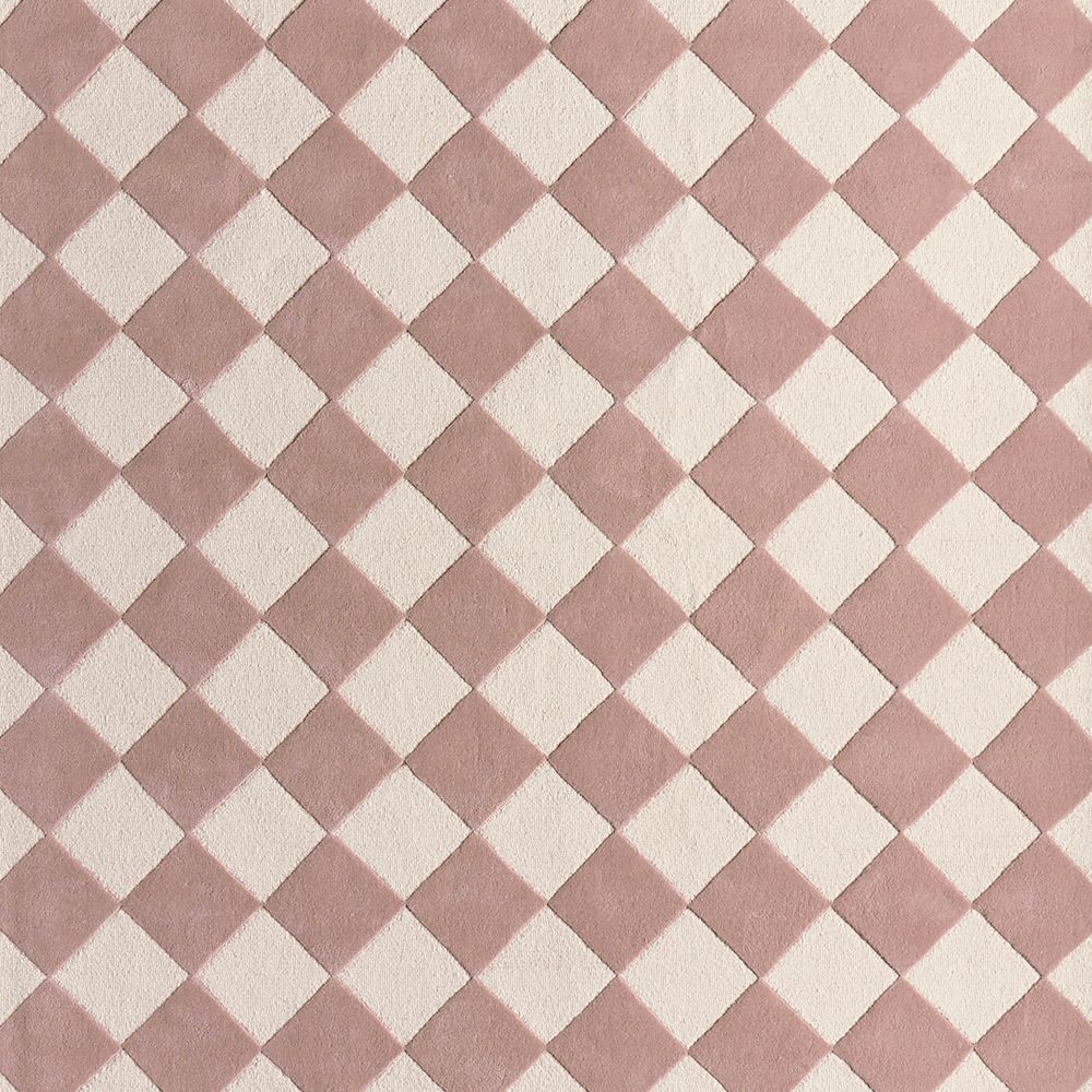 Checkerboard Purple Wool Kids Area 12"x18" Rug Swatch