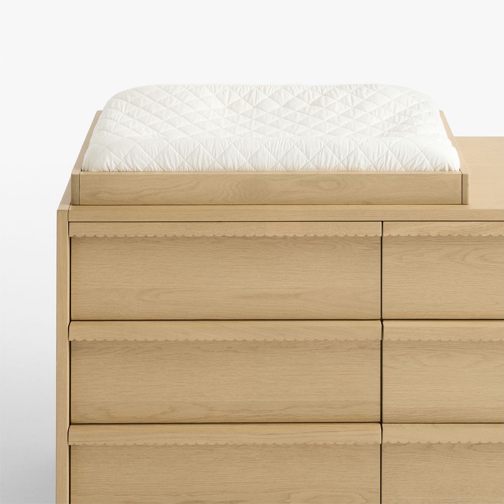 Raya Natural Oak Wood Baby Changing Table Topper