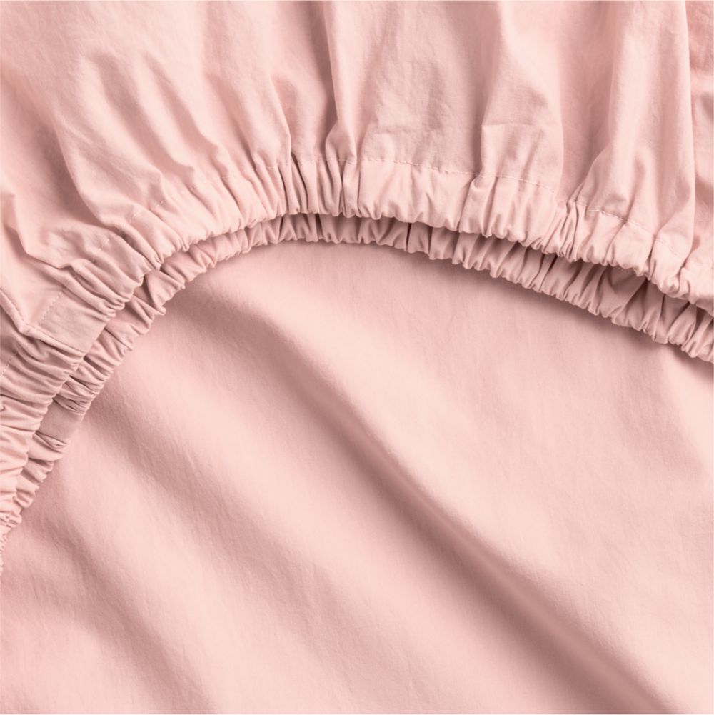Cozy Cloud Elegant Pink Washed 100% Organic Cotton Baby Crib Fitted Sheet