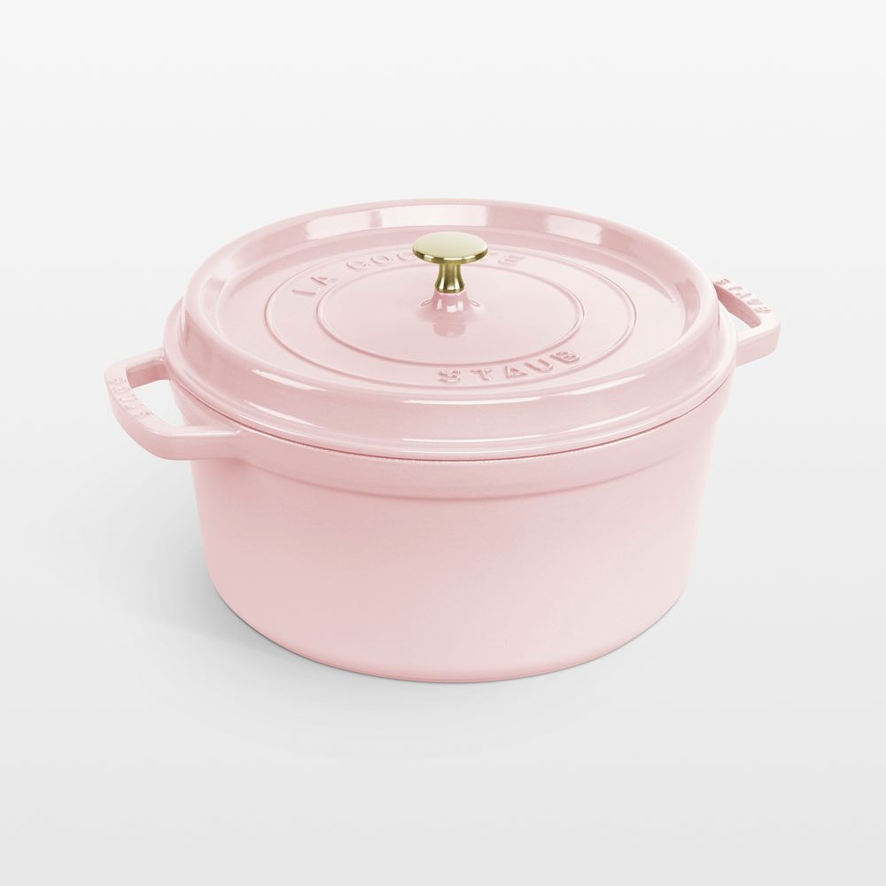 Staub Peony Pink Cast Iron 7-Qt. Round Cocotte