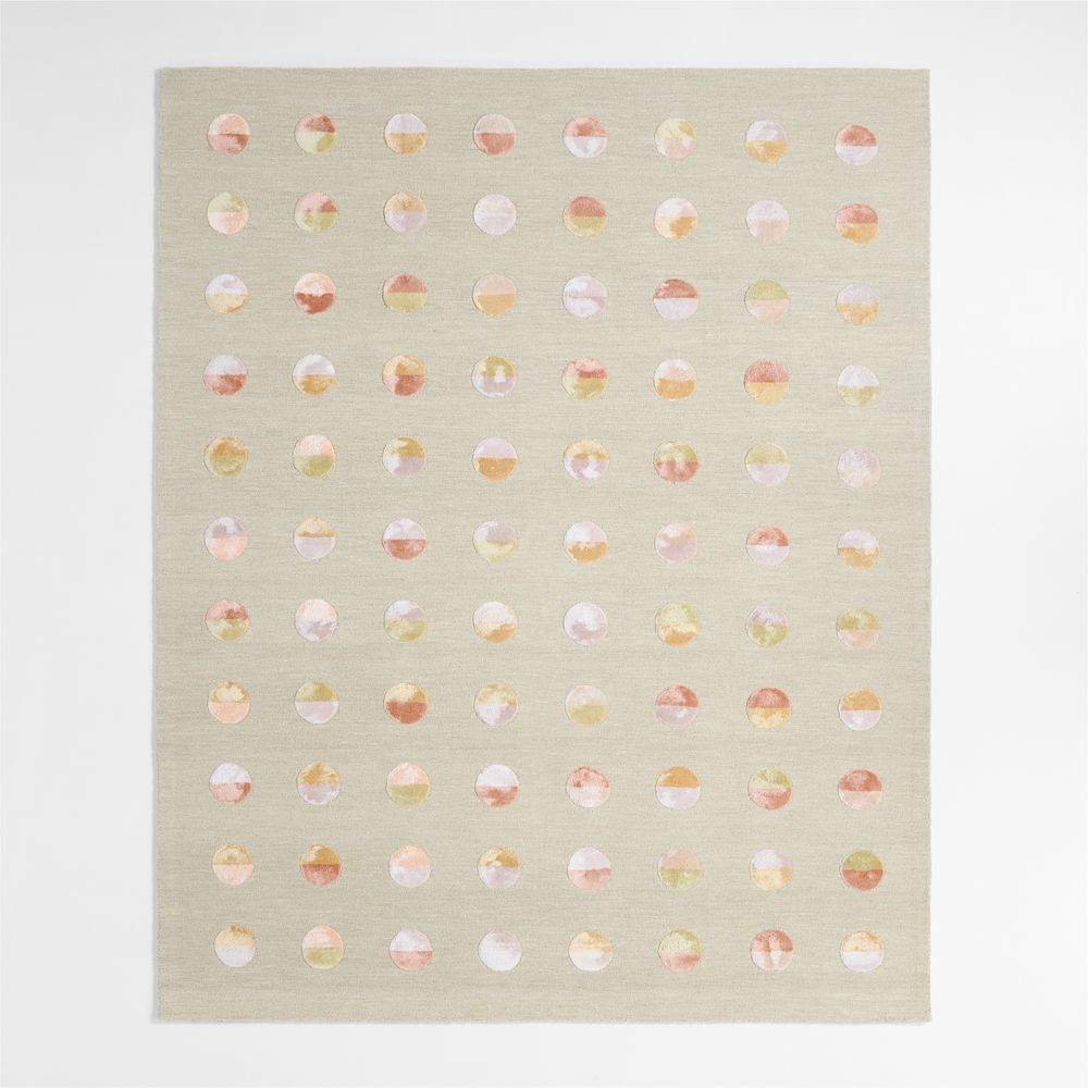 Multi Dot Warm Colorway Wool and Viscose Kids Area Rug