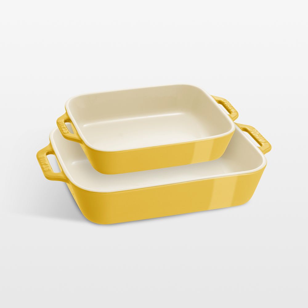 Staub Citron Rectangular Bakers, Set of 2