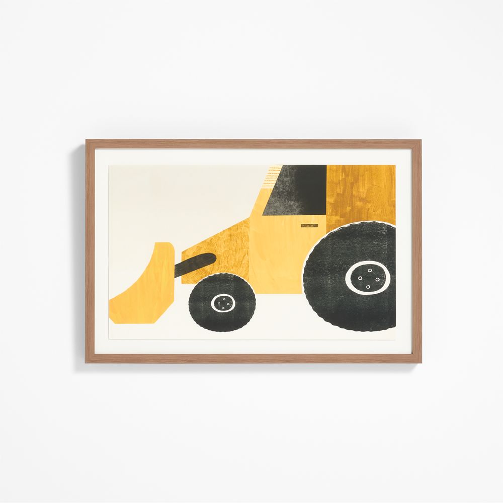 Bulldozer Large Framed Wall Art Print