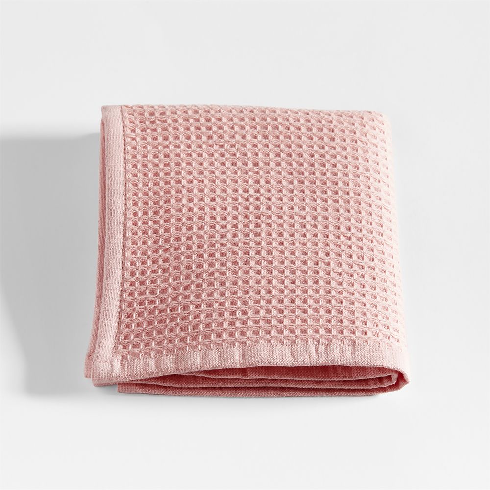 Pink Organic Waffle Washcloth