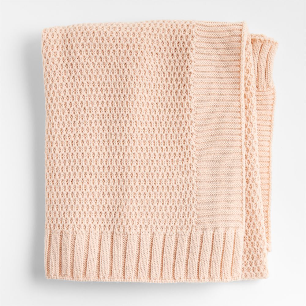 Bubble Knit Elegant Pink Recycled Baby Stroller Blanket